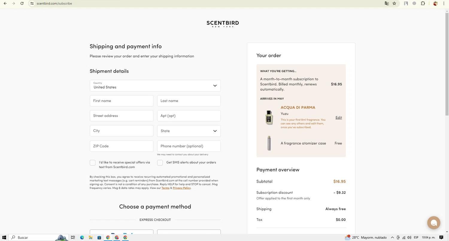 How to apply Scentbird coupon code